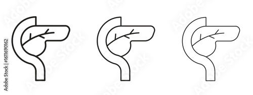 pancreas icons. Outline or line icon design bundle.