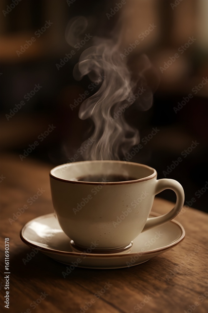 Fototapeta premium cup of coffee with smoke