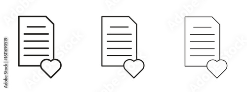 Wish list icons. Outline or line icon design bundle.