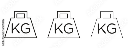 Weight icons. Outline or line icon design bundle.