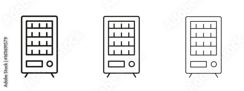 Vending machine icons. Outline or line icon design bundle.