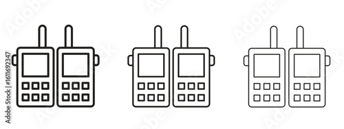 Two way radio icons. Outline or line icon design bundle.