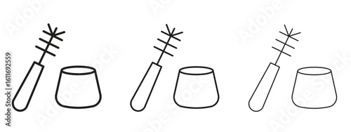 Toilet brush icons. Outline or line icon design bundle.