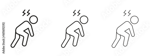 Tired icons. Outline or line icon design bundle.