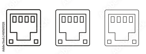 TCP icons. Outline or line icon design bundle.