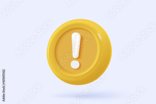 3d alert notice icon sign on speech bubble. negative check list buttons choice for false, urgency correct, tick message reminder for problem. 3d emergency icon vector render illustration