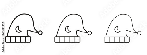 Sleeping Hat icons. Outline or line icon design bundle.