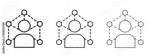 Skillsfor banner and packaging design Vector illustrationsn icons. Outline or line icon design bundle.