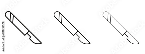 Scalpel icons. Outline or line icon design bundle.