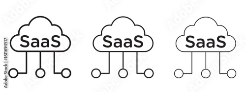 SaaS icons. Outline or line icon design bundle.