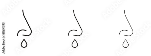 Runny nose icons. Outline or line icon design bundle.
