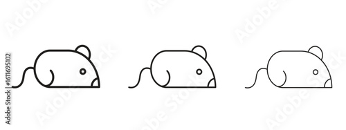 Rat icons. Outline or line icon design bundle.