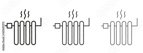 Radiator icons. Outline or line icon design bundle.