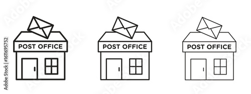 Post office icons. Outline or line icon design bundle.