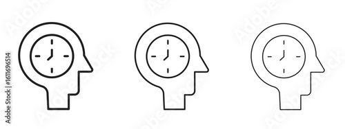 Patience icons. Outline or line icon design bundle.