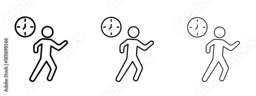 Late icons. Outline or line icon design bundle.