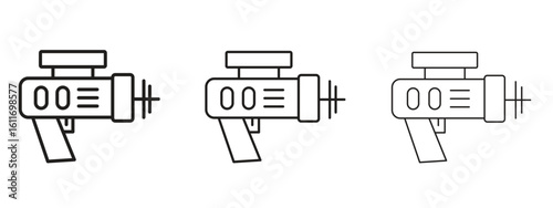 Laser gun icons. Outline or line icon design bundle.