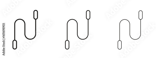 Jump rope icons. Outline or line icon design bundle.