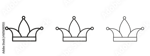 Joker hat icons. Outline or line icon design bundle.