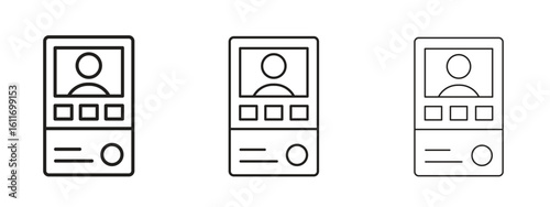 Intercom icons. Outline or line icon design bundle.