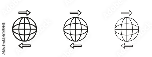 Import export icons. Outline or line icon design bundle.