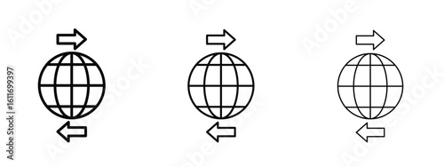 Import and export icons. Outline or line icon design bundle.