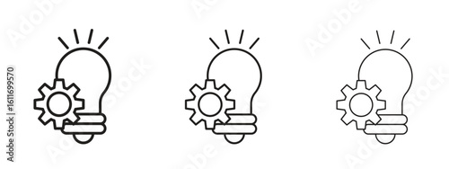 Implement icons. Outline or line icon design bundle.