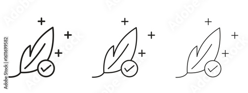 Hypoallergenic tested icons. Outline or line icon design bundle.