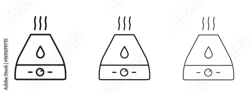 Humidifiers. Outline or line icon design bundle.