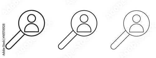 Hiring icons. Outline or line icon design bundle.