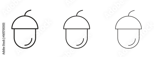 Hazelnut icons. Outline or line icon design bundle.