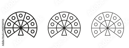 Hand fan icons. Outline or line icon design bundle.