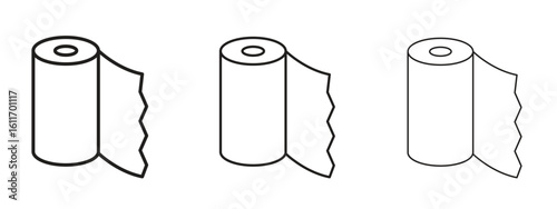 foil roll icons. Outline or line icon design bundle.