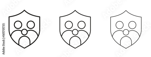 Family insurance icons. Outline or line icon design bundle.