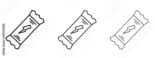 Energy bar icons. Outline or line icon design bundle.