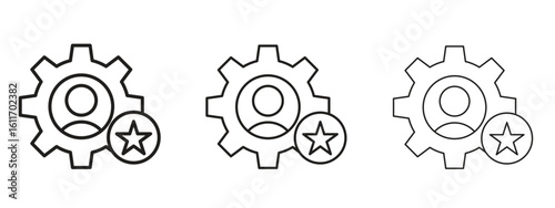 Employee skills icons. Outline or line icon design bundle.