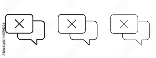 Disagreement icons. Outline or line icon design bundle.