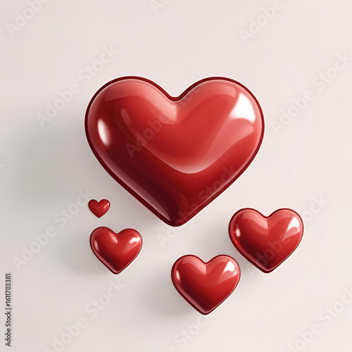 Multiple red hearts in a romantic layout—symbolizing love, passion, and affection. Ideal for Valentine's Day, romance themes, or decorative design elements.