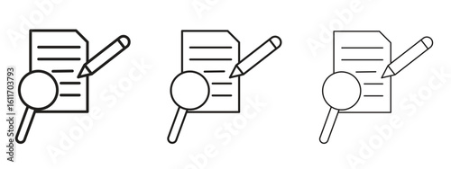 Defining icons. Outline or line icon design bundle.