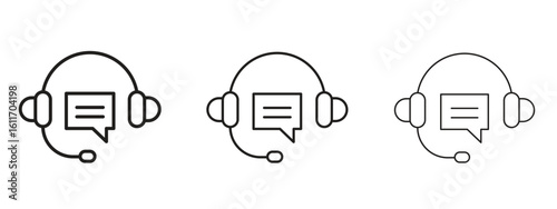 Customer support icons. Outline or line icon design bundle.