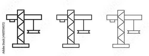 Crane icons. Outline or line icon design bundle.