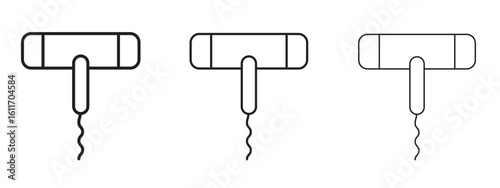 Corkscrew icons. Outline or line icon design bundle.