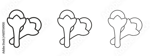 Cloves icons. Outline or line icon design bundle.