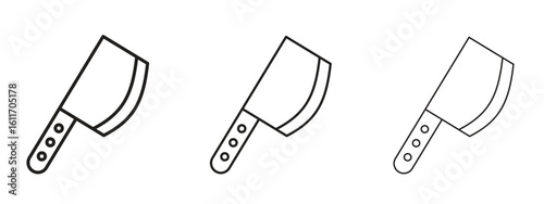 Chopper knife icons. Outline or line icon design bundle.