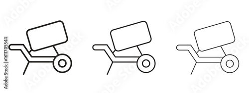 cement mixers icons. Outline or line icon design bundle.