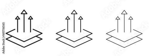 Breathable leather icons. Outline or line icon design bundle.