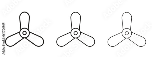 Boat screw icons. Outline or line icon design bundle.