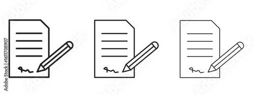 Agreement icons. Outline or line icon design bundle.