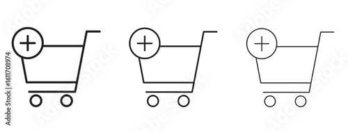 Add to cart icons. Outline or line icon design bundle.