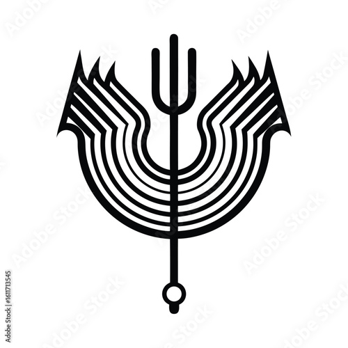 Tuning Fork Pattern Formed Sonic Glyph Design